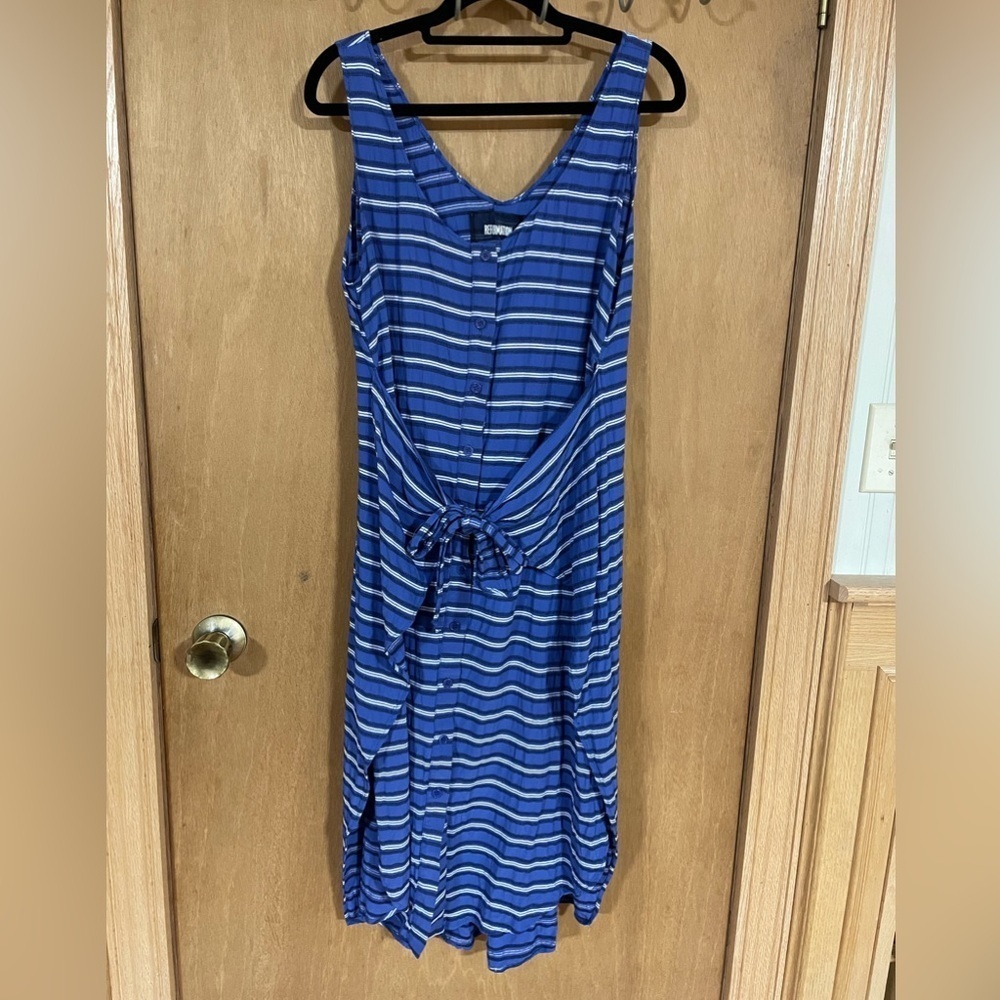 REFORMATION -Striped blue midi dress